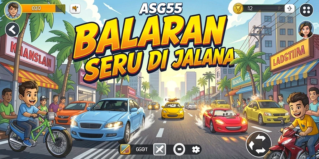 Gameplay mendebarkan dalam balapan cepat di ASG55.