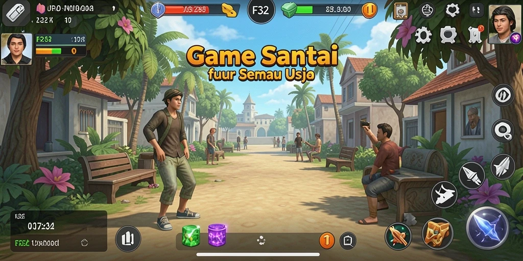 Tangkapan layar F32 yang menunjukkan gameplay seru dan interaktif.