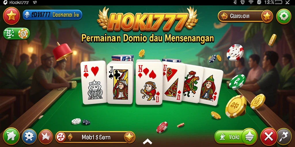 Tampilan menarik gameplay Domino di HOKI777.