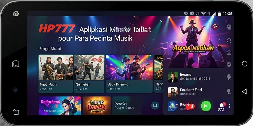 Screenshot gameplay HP777 yang menampilkan berbagai pilihan lagu.