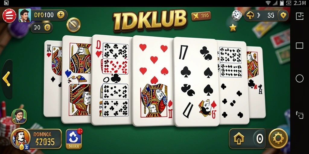 Tampilan game Domino IDKLUB dengan grafik yang menarik dan gameplay seru.