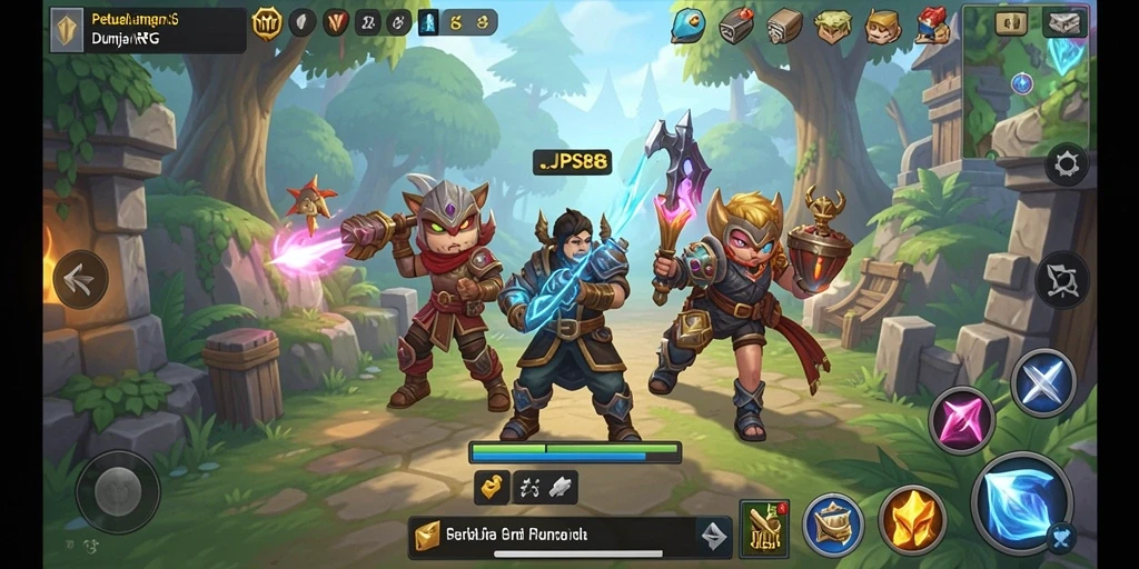 Screenshot utama JPS88 menampilkan aksi epik dalam gameplay RPG.