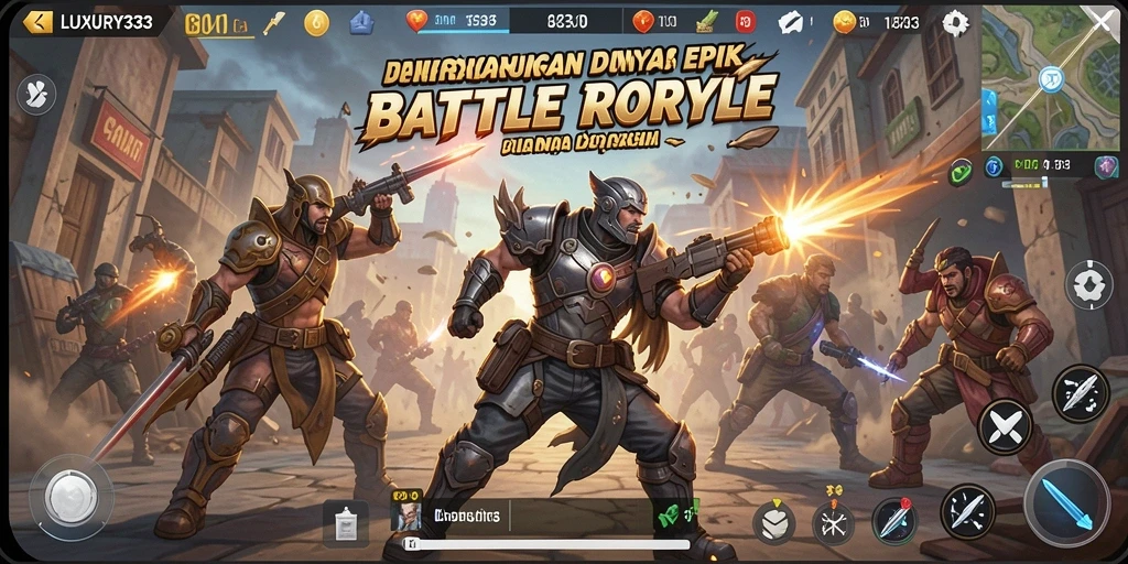 Tampilan gameplay LUXURY333 dalam pertandingan Battle Royale yang seru.