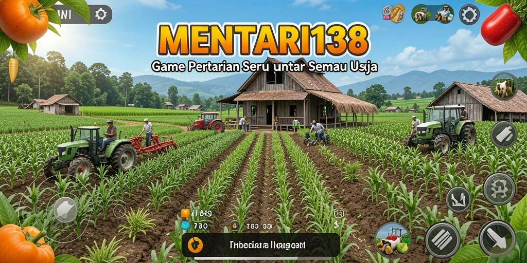 Tampilan gameplay seru di MENTARI138 dengan pertanian yang menawan.