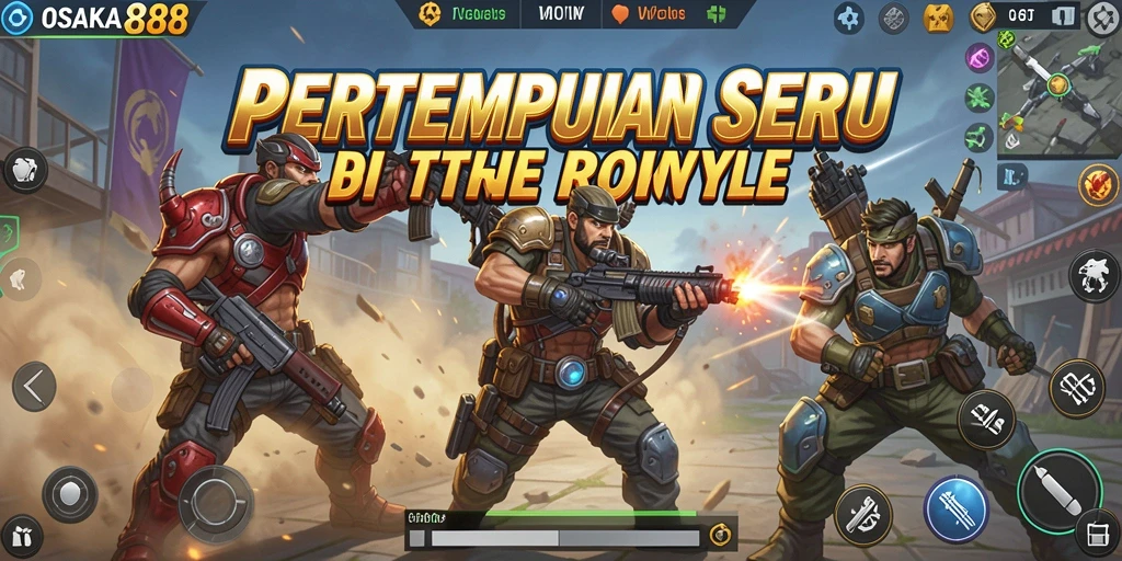 Screenshot gameplay OSAKA88 menampilkan momen pertarungan epik dalam Battle Royale.