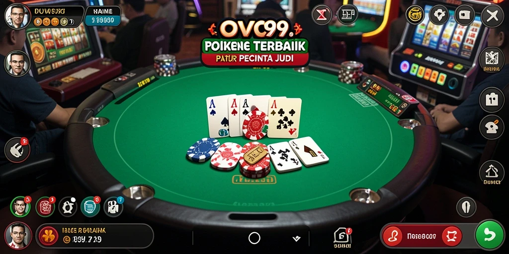 Tampilan menarik dari gameplay poker di OVO99.