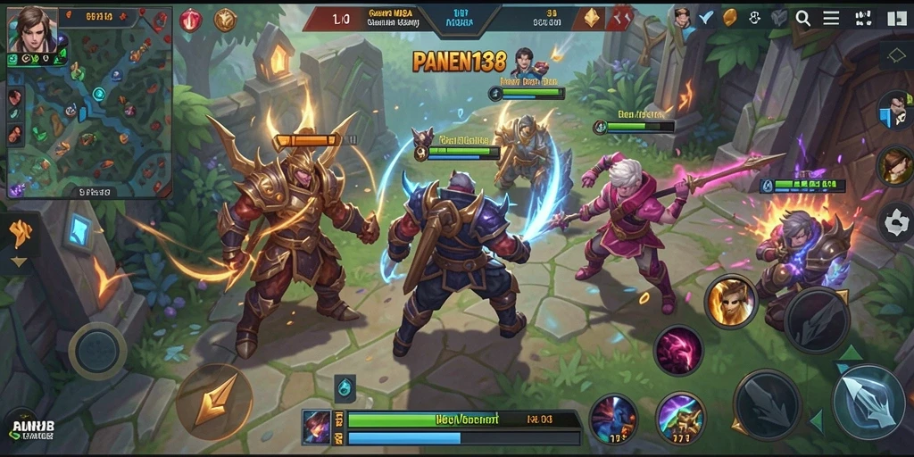 Gameplay seru dari PANEN138 dalam pertarungan MOBA.