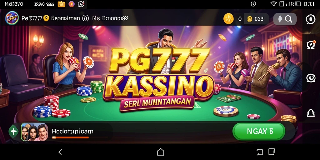 Gameplay menarik PG777 dengan berbagai permainan Kasino yang seru.