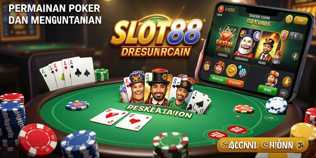 Tampilan gameplay Poker yang seru dan mengasyikkan di SLOT88.